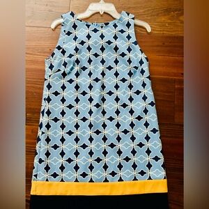 Stylish Women’s  Dress in Blue and Yellow. Pink Martini. Size Small